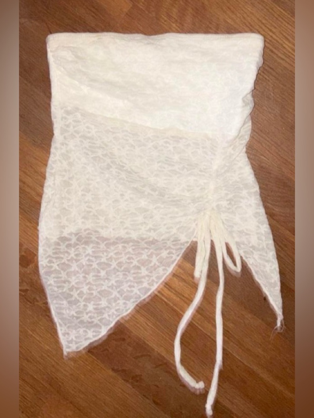 NWT See You Monday Ivory Strapless Asymmetrical Tube Top XS Festival Boho Hippie